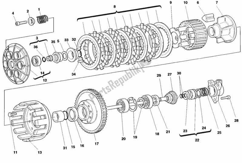 Toutes les pièces pour le Embrayage du Ducati Monster 900 S 1998